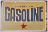 Premium Gasoline Reclamebord van metaal METALEN-WANDBORD - MUURPLAAT - VINTAGE - RETRO - HORECA- BORD-WANDDECORATIE -TEKSTBORD - DECORATIEBORD - RECLAMEPLAAT - WANDPLAAT - NOSTALGI