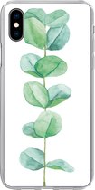 iPhone Xs hoesje - Waterverf - Eucalyptus - Plant - Siliconen Telefoonhoesje