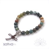 Sattva | INNER PEACE | Kralen elastische armband Mala 8mm INDIAN AGAAT Innerlijke rust & bewustzijn