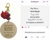 Sleutelhanger en kaartje liefste Meter | rood | instagram | jij bent de liefste | liefste meter | moolste peter | cadeau