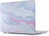 Laptophoes - Geschikt voor MacBook Pro 13 inch Hoes Case - A2251, A2289 (2020) - Print Wazig Roze Blauw
