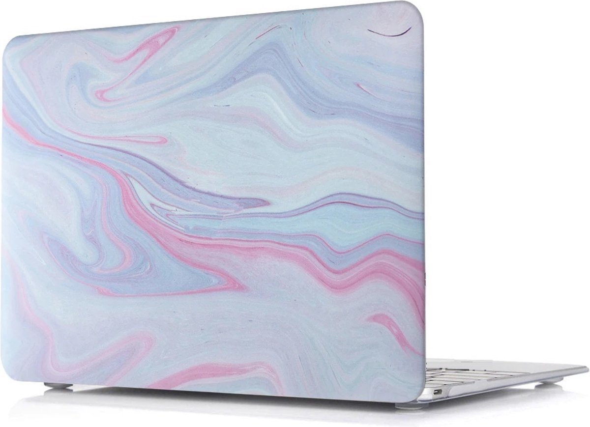 Laptophoes - Geschikt voor MacBook Pro 13 inch Hoes Case - A1708 (2017) - Print Wazig Roze Blauw