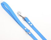 Hondenriem - Afwasbaar-190 cm- met ring- Licht blauw- Biothane- extra sterk