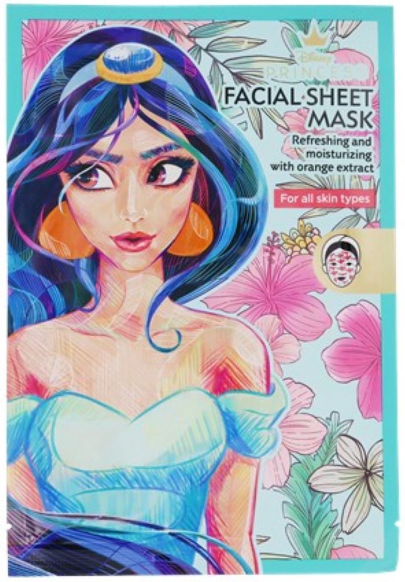 Disney Gezichtsmasker Jasmine Aladin - facial sheet mask Princess - tissue masker prinsessen