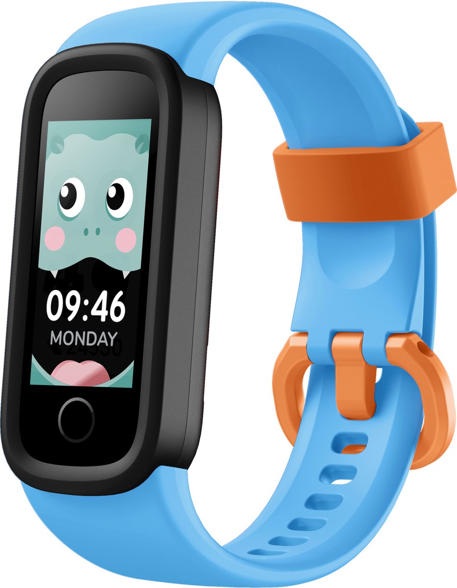 Smartwatch Kinderen - Stappen - Waterdicht - Hartslag - Blauw - Lazy Cat Sieraden