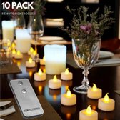 10 x bougies chauffe-plat LED scintillantes blanc chaud avec télécommande - Photophore