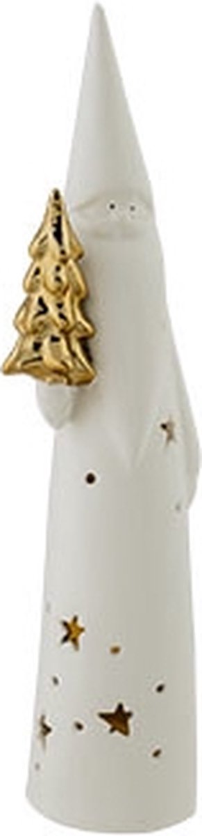 Kerstman matt finish gold tree wit 8x6.3xH28.5 cm langwerpig dolomiet