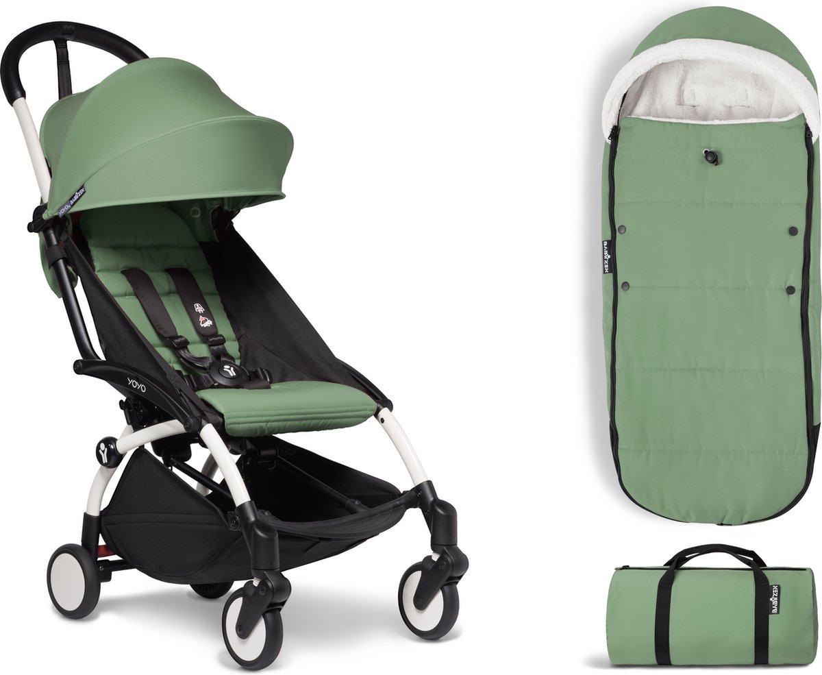 Babyzen YOYO² buggy 6+ met voetenzak - peppermint met wit frame Babyzen YOYO² buggy 6+ met voetenzak - peppermint met wit frame