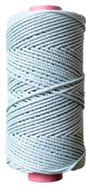 Katoen macramé touw - Macramé koord - Aqua - 3mm dik - 140 meter - 600 gram