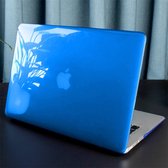 Macbook Case Cover Hoes voor Macbook Air 13 inch t/m 2017 A1466 - A1369 - Laptop Cover - Hard Shell - Doorzichtig Donker Blauw