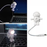 Astronaut - Nachtlampje - Leeslampje - USB LED lamp - Kind - Laptop - Wit