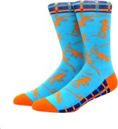 Sokken heren - blauw - print salamander - 40-46