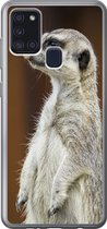 Geschikt voor Samsung Galaxy A21s hoesje - Stokstaartje - Dier - Wild - Siliconen Telefoonhoesje
