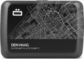 Ögon Designs Stockholm V2 RFID Creditcardhouder - V2.0 Smart Case - Aluminium - Zwart - City Map - Den Haag