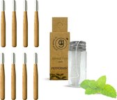 green-goose® Bamboe Ragers | 8 Stuks (ISO 4 - Medium) | Met Maisvezel Flosdraad | Vegan | Duurzaam | Biologisch Afbreekbaar