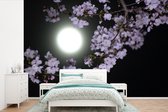 Papier peint Papier peint photo en vinyle - La pleine lune parmi les fleurs largeur 330 cm x hauteur 220 cm - Tirage photo sur papier peint (disponible en 7 tailles)