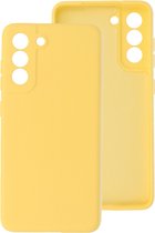 Hoogwaardige Siliconen back cover case - Geschikt voor Samsung Galaxy S21 FE - TPU hoesje Geel - stevig back cover (Past Alleen S21 FE)