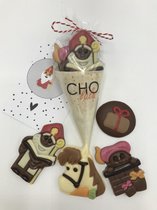 Cho-lala puntzakje chocolade "Sinterklaas kapoentje" | Sinterklaas cadeautje | 60 gram chocolade | chocoladecadeau | 5 december | Van de Sint | schoencadeautje | uitdeelcadeautje
