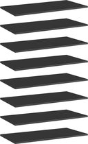 vidaXL Wandschappen 8 st 80x40x1,5 cm spaanplaat hoogglans zwart