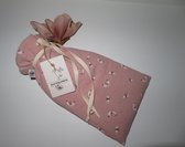 Kruikenzak - baby kruikzak - babyuitzet - winter - roze met vlinder motief - ( handgemaakt Sweet Baby Bedstraw )