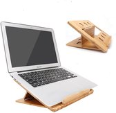 DWIH - Bamboe laptopstandaard  - opvouwbaar - Verstelbaar - Ergonomisch werken - Universeel - Laptop verhoger