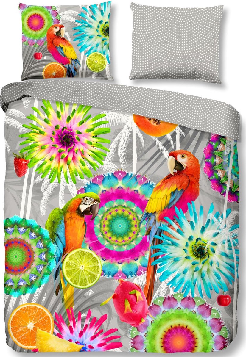 HIP Dekbedovertrek "mandala's, bloemen en papegaaien" - Multi - (200x200/220 cm) - Katoen Satijn