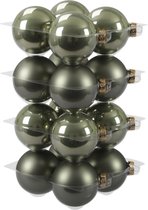 Boules de Noël en Glas - 8 cm - 16 pièces - Vert granit
