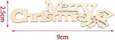 Merry Christmas wood slice - Hout - Kerstboomversiering - Kerstdecoratie 9cm - Tekst decoratie