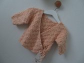 Baby vestje - meisje vest - winter - roze - maat 68 ( handgemaakt Sweet Baby Bedstraw )