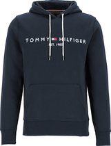 Tommy Hilfiger Core Tommy logo hoody - regular fit heren sweathoodie - donkerblauw - Maat: L