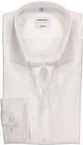 Seidensticker shaped fit overhemd - wit structuur - Strijkvrij - Boordmaat: 45