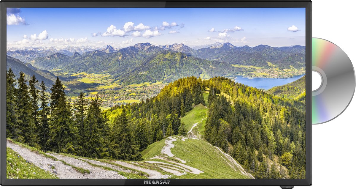 Megasat Royal Line III 22" Camping TV 12 en 24V met Triple Tuner en Fastscan (zonder voet)