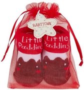Baby Kerst Sokjes - Organza Gift Bag - Pudding - Newborn