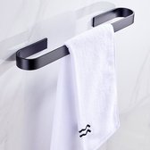 Handdoekrek voor Badkamer en Keuken -RVS - Badkameraccessoires - Keukenaccessoires - Zelfklevend- Handdoekrek badkamer - Gastendoekhouder - Zwart 45 CM