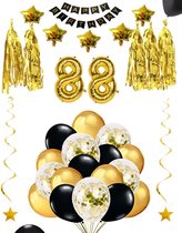 88 jaar verjaardag feest pakket Versiering Ballonnen voor feest 88 jaar. Ballonnen slingers sterren opblaasbare cijfers 88