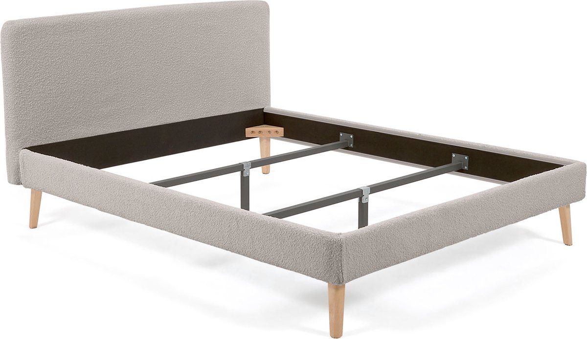 Kave Home - Dyla bedovertrek in lichtgrijs fleece voor een matras van 160 x 200 cm