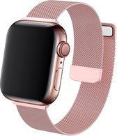 Bandje geschikt voor Apple Watch 41 mm Series 7 - Roségoud Milanese Band