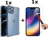 BixB iPhone 13 Pro Max hoesje - iPhone 13 Pro Max Shockproof case - hoesje iPhone 13 Pro Max - Siliconen hoesje - Transparant + screenprotector - tempered glass