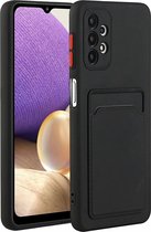 Samsung Galaxy A52 / A52 / A52S 4G & 5G siliconen Pasjehouder hoesje - Zwart