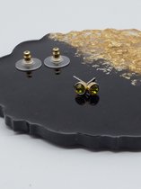 oorknop olivine / groen / steen /swarovski/ oorbellen/ goud/ biba
