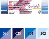 Brushpennen - Zig Brushables - set - 4 colors - blue