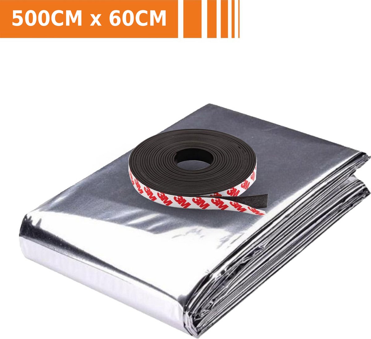 Simple Fix Radiatorfolie - 500cm x 60cm - Radiatorfolie Met Magneettape - Isolatiefolie - Reflecterend - Zilverkleurig - Inclusief 10 Meter 3M Magneettape