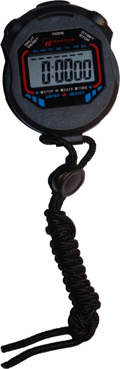 Now4You Zwarte Waterbestendige Stopwatch met timer