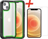 Backcover geschikt voor Apple iPhone 13 - Groen - Shockproof + Glas Protector