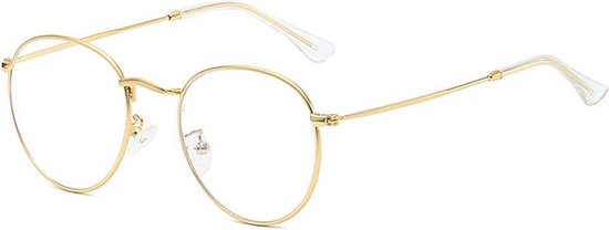 Metalen Computerbril - Blauw Licht Bril - Blue Light Glasses - Goud