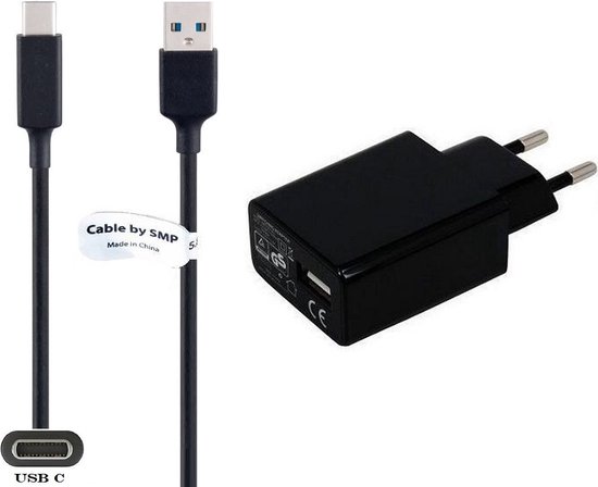 3A lader + 2,0m USB C kabel. TUV getest & USB 3.0 / 56 kOhm Oplader adapter  met... | bol.com