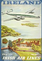 Ireland - Fly Irish Air Lines ​​.   Metalen Wandbord 20 x 30 cm.