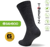 Hoogwaardige Bamboe sokken - 6 paar Zwart - Bamboe 84% - Maat 39-42 - Voor Dames en Heren - Naadloos