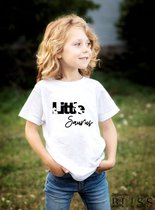 Kids T-Shirt - Little Saurus - Wit Maat 9-12mnd