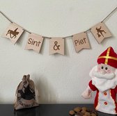 Design407 - Mini slinger Sint & Piet - Sinterklaas - Sinterklaas Decoratie -Houten Slinger - Decoratie - Hout - Feestdecoratie - 5 December